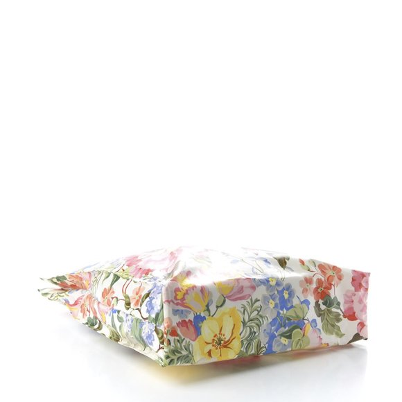 Gucci Floral-print Logo Tote Bag in White NEW WITH DUST BAG - Picture 4 of 14